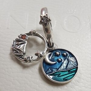 Camping Night Sky Double Dangle Charm